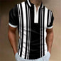 European And American Men's 3D Digital Printing Zipper Polo Shirt Plus Size