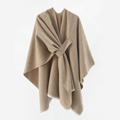 Pure Color Autumn And Winter Plus Bar Cashmere Shawl