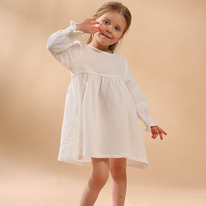 Cotton Double Layer Cotton Yarn Girls Dress