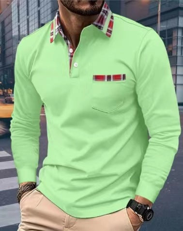 Autumn Button Pocket Men's Long Sleeve Sweatshirt