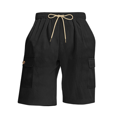 Mens Corduroy Multi-Pocket Shorts For Sports