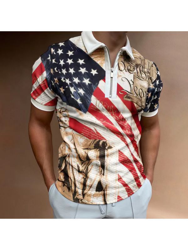 Summer Men's Casual Digital Printed Short-sleeved T-shirt