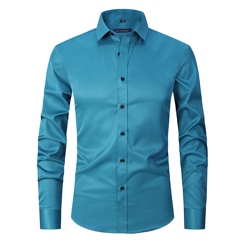 Men's Stretch Shirt Long Sleeve Non-ironing Slim Fit