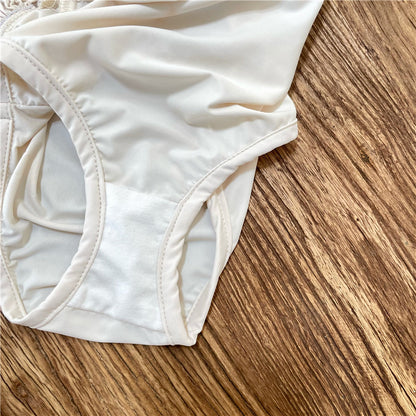 Maillot de bain brodé à volants pour enfants, filles