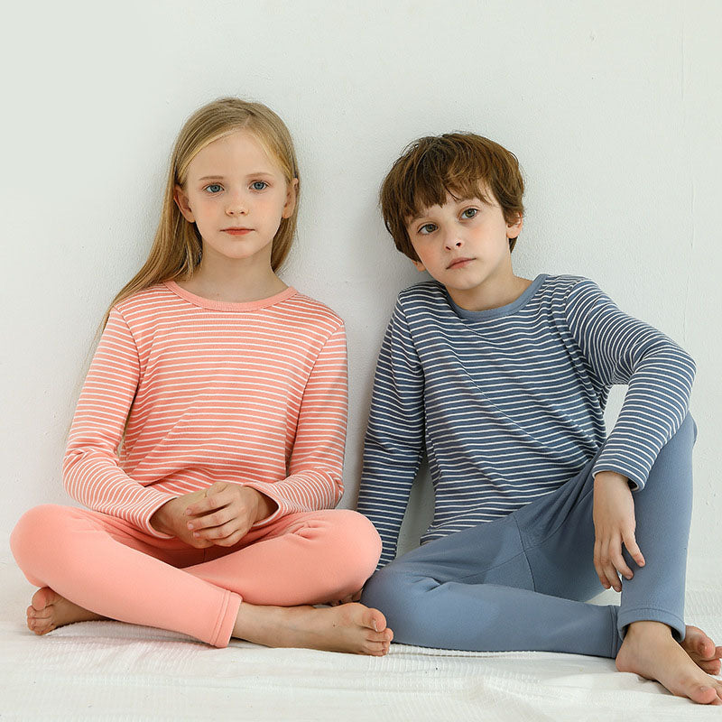 Ensemble de sous-vêtements thermiques en velours Simple Plus pour enfants