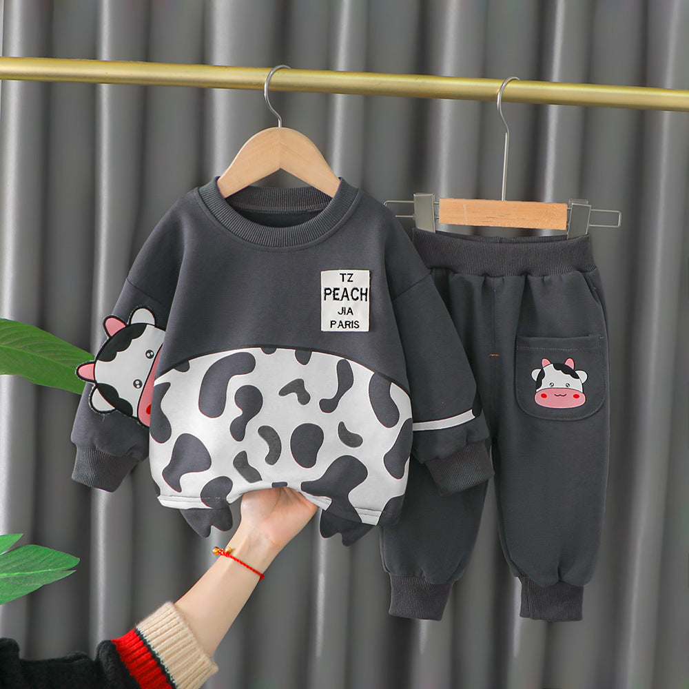 Ensemble deux pièces pull et pantalon de dessin animé pour enfants