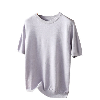 Summer Short Sleeve Men's Round Neck Thin Casual T-shirt Knitwear