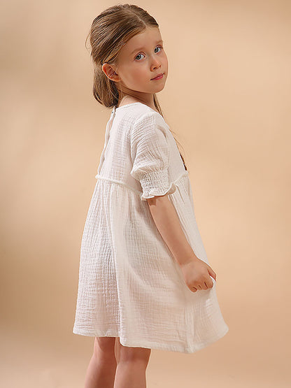 Cotton Double Layer Cotton Yarn Girls Dress