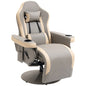 Manual Recliner Armchair PU Leather Lounge Chair W Adjustable Leg Rest, 135 Reclining Function, 360 Swivel, Grey