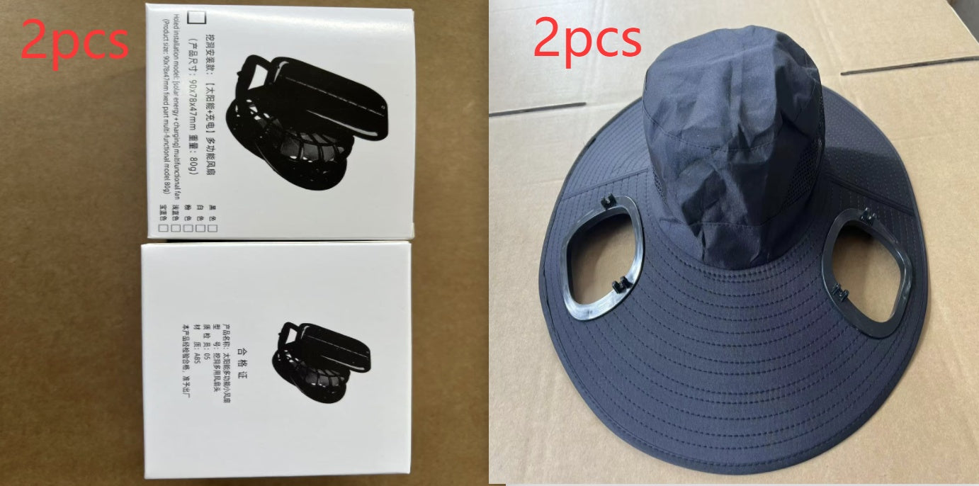 Men's Sun Shading Large Eave Sun Shading Solar Fan Cap
