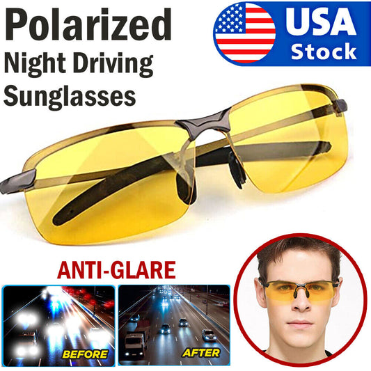 Lunettes de vision polarisées HD pour conduite nocturne, pour hommes et femmes, lunettes de soleil aviateur