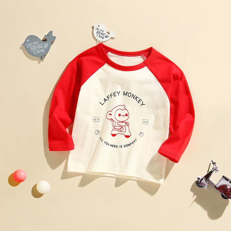 Children's Long-sleeved T-shirt Pure Cotton