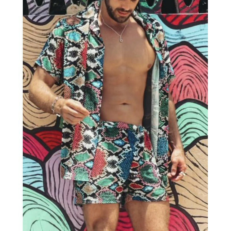 Men's Hawaii Casual Fashion Printing Short Sleeve Shirt Outfit