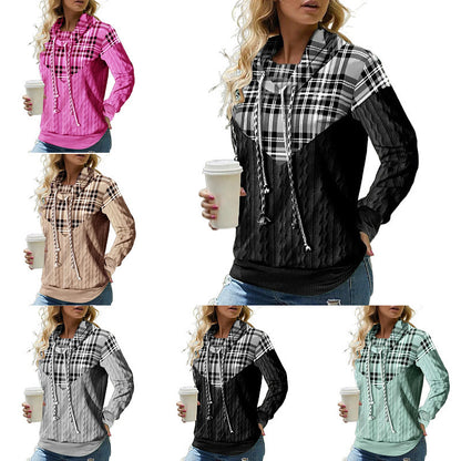 Leisure Pullover Multicolor Women's Hooded Sweater Top