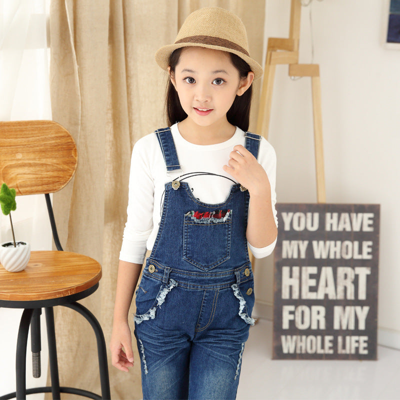 Spring One Piece Children's Denim Overalls