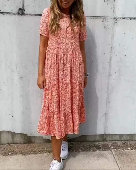 Belle robe ample à fleurs pour femmes