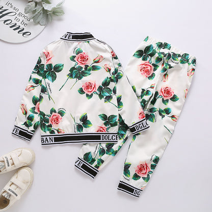 Ensemble sweat-shirt zippé tendance pour bébé fille