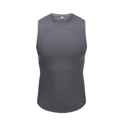 Wide Shoulder Bottoming Sleeveless Thread Vest For Men