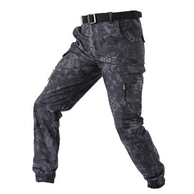 Camouflage Tactical Pants Lattice Fanshui 65 35 Plaid Tactical Pants Drawstring Feet