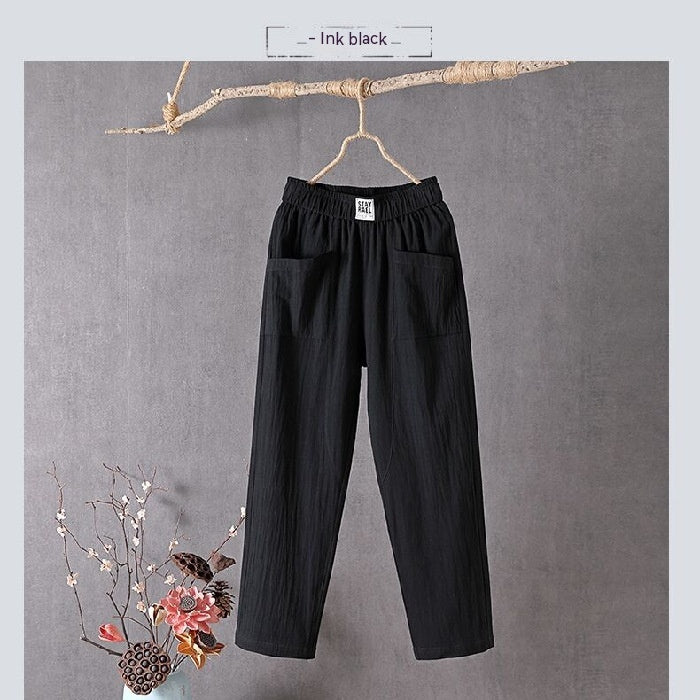 Women's Cotton And Linen Casual Pants