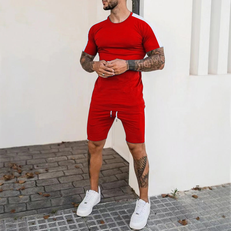 Men's Short Sleeve Shorts Suit Sports Suit