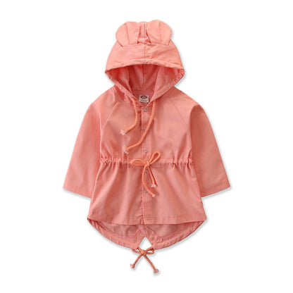 Ins Children's Cute Bunny Ears Trench Coat