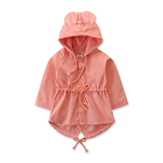 Ins Children's Cute Bunny Ears Trench Coat