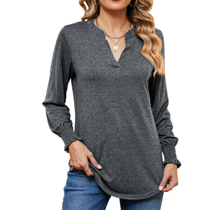 Stitching Long Sleeve Loose-fitting T-shirt Top