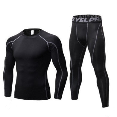 Men's Fitness Running Compression Training Suit Tights Long-sleeved Shirt Pants Leggings Sports Suit Fitness Sportswear