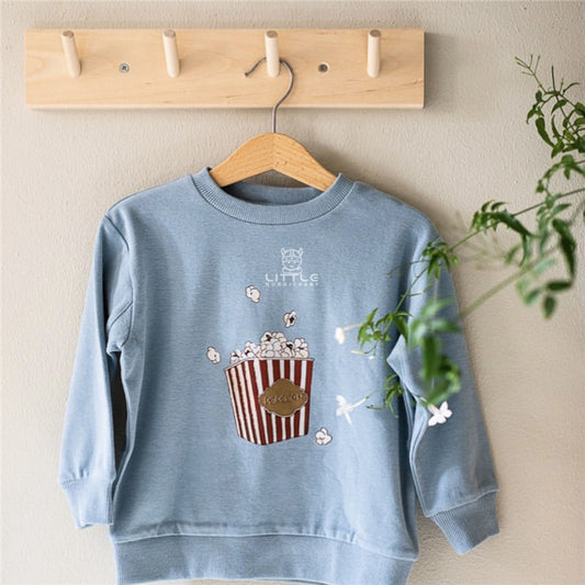 Sweat-shirt en coton imprimé mignon pour enfants, haut souple pour bébé