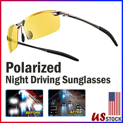 Lunettes de vision polarisées HD pour conduite nocturne, pour hommes et femmes, lunettes de soleil aviateur