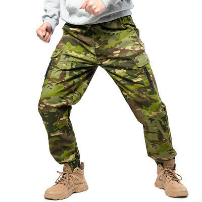 Camouflage Tactical Pants Lattice Fanshui 65 35 Plaid Tactical Pants Drawstring Feet