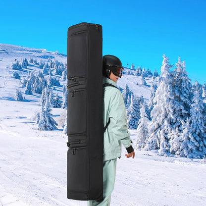 165Cm Ski Bag Ski Accessories Snowboard Bag With Wheels Waterproof Backpack Winter Snow Gears Storage Organizer Zipper For Men