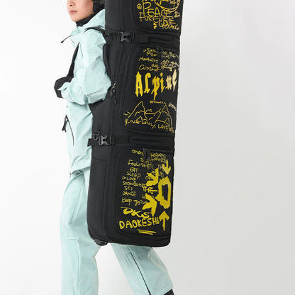 165Cm Ski Bag Ski Accessories Snowboard Bag With Wheels Waterproof Backpack Winter Snow Gears Storage Organizer Zipper For Men