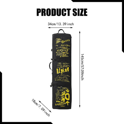 165Cm Ski Bag Ski Accessories Snowboard Bag With Wheels Waterproof Backpack Winter Snow Gears Storage Organizer Zipper For Men