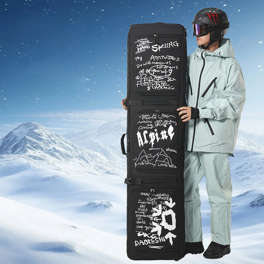 165Cm Ski Bag Ski Accessories Snowboard Bag With Wheels Waterproof Backpack Winter Snow Gears Storage Organizer Zipper For Men