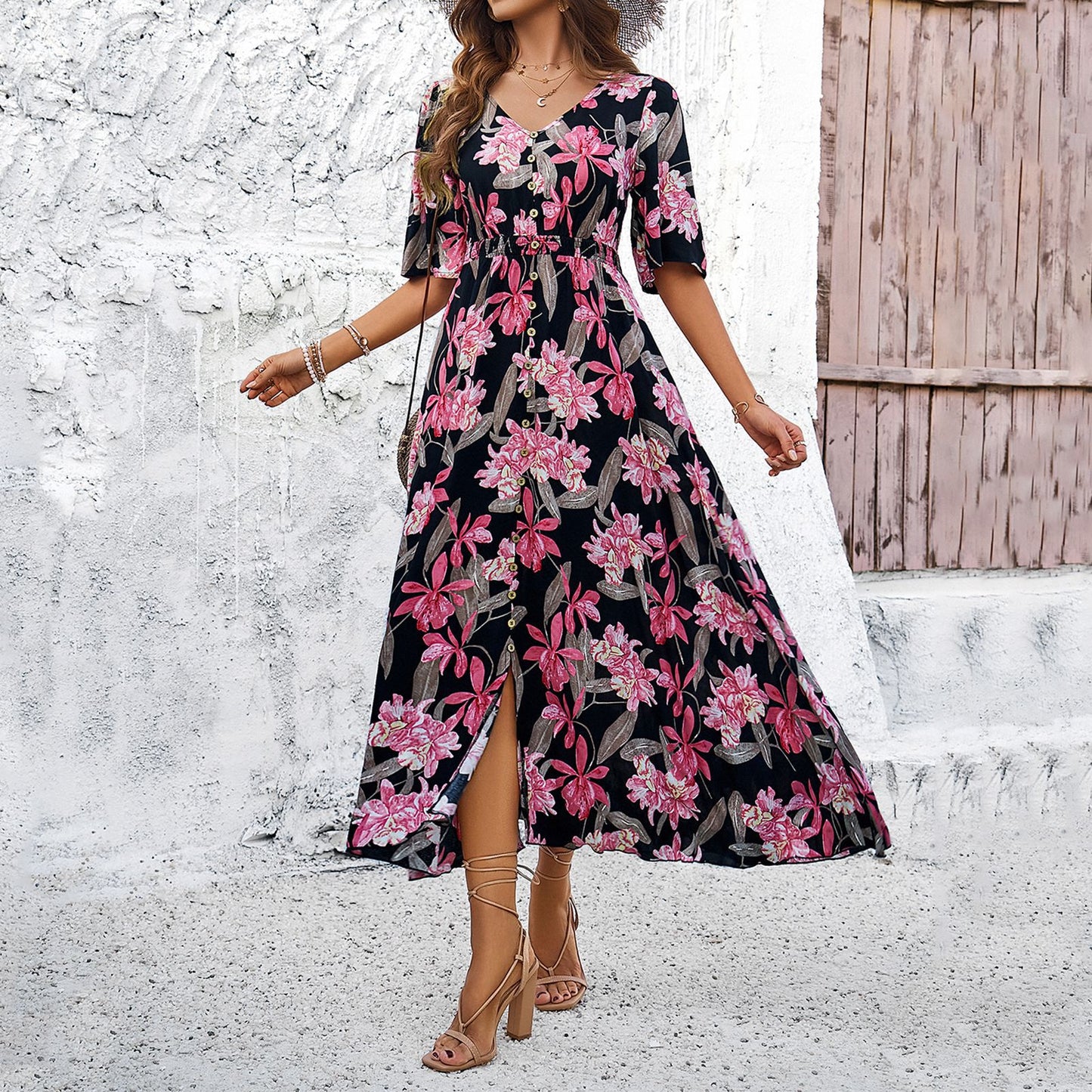 Women's Fashion Vacation Casual Printed Large Swing Dress