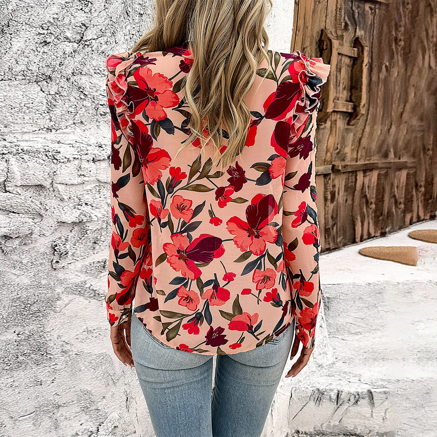 Women's Fashion Casual Printing Long Sleeve Shirt