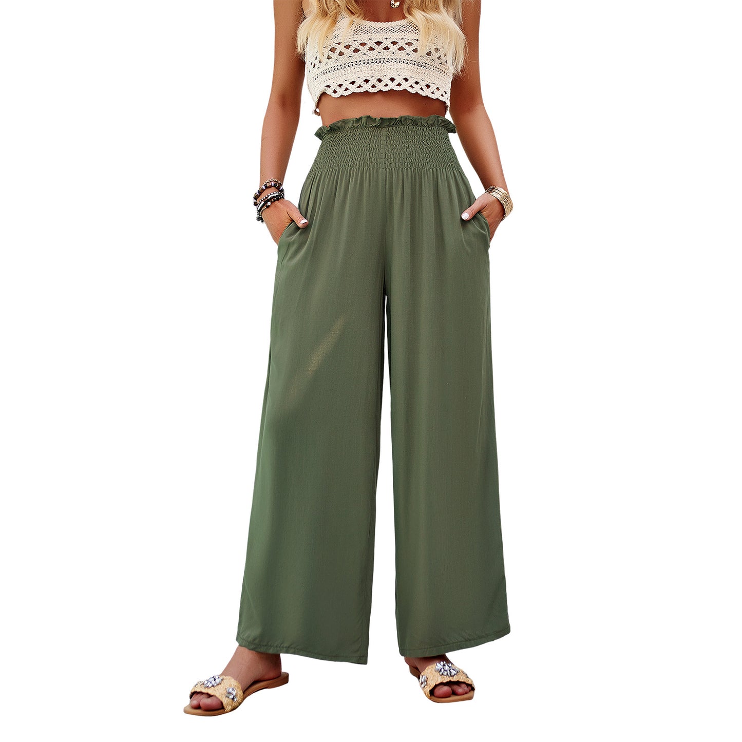 Fashion Women's Wear Loose Mid Waist Trousers