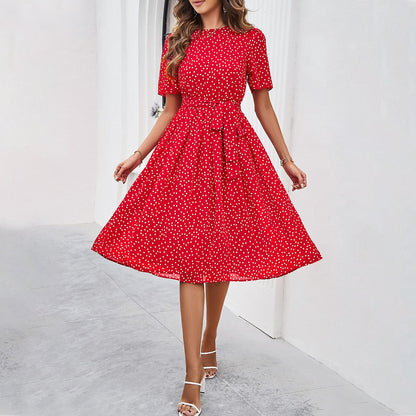 Women's Elegant Polka Dot Print Dress