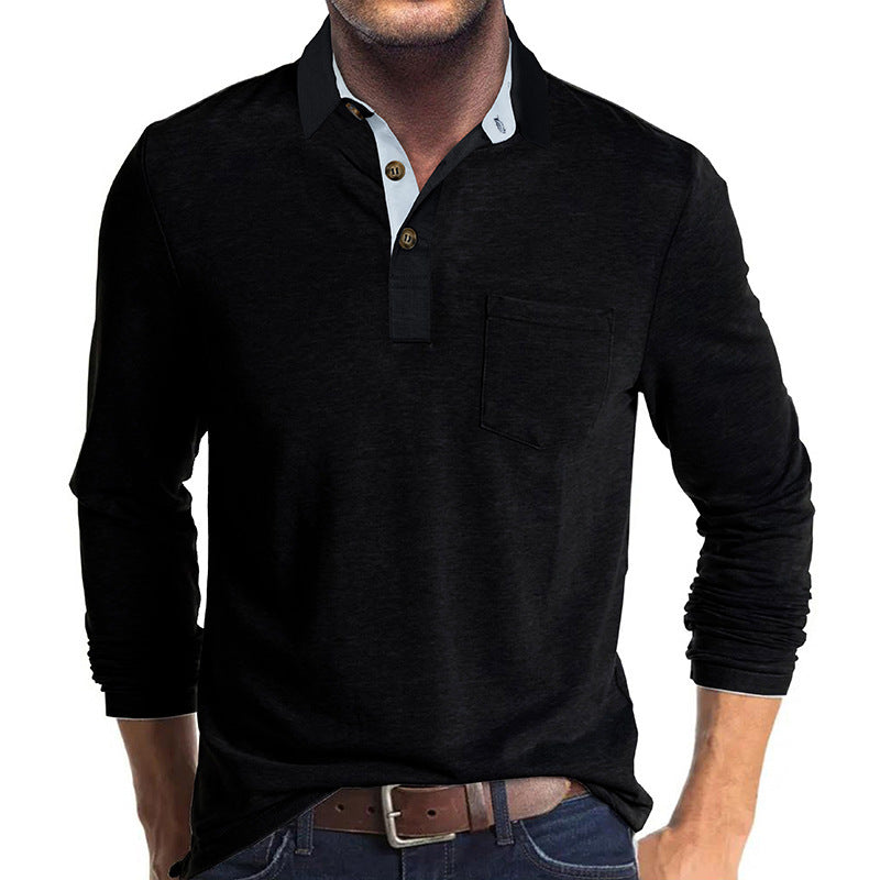 European And American Men's Long-sleeved Top