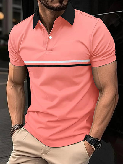 Polo Shirt Button Stitching Men's Sports