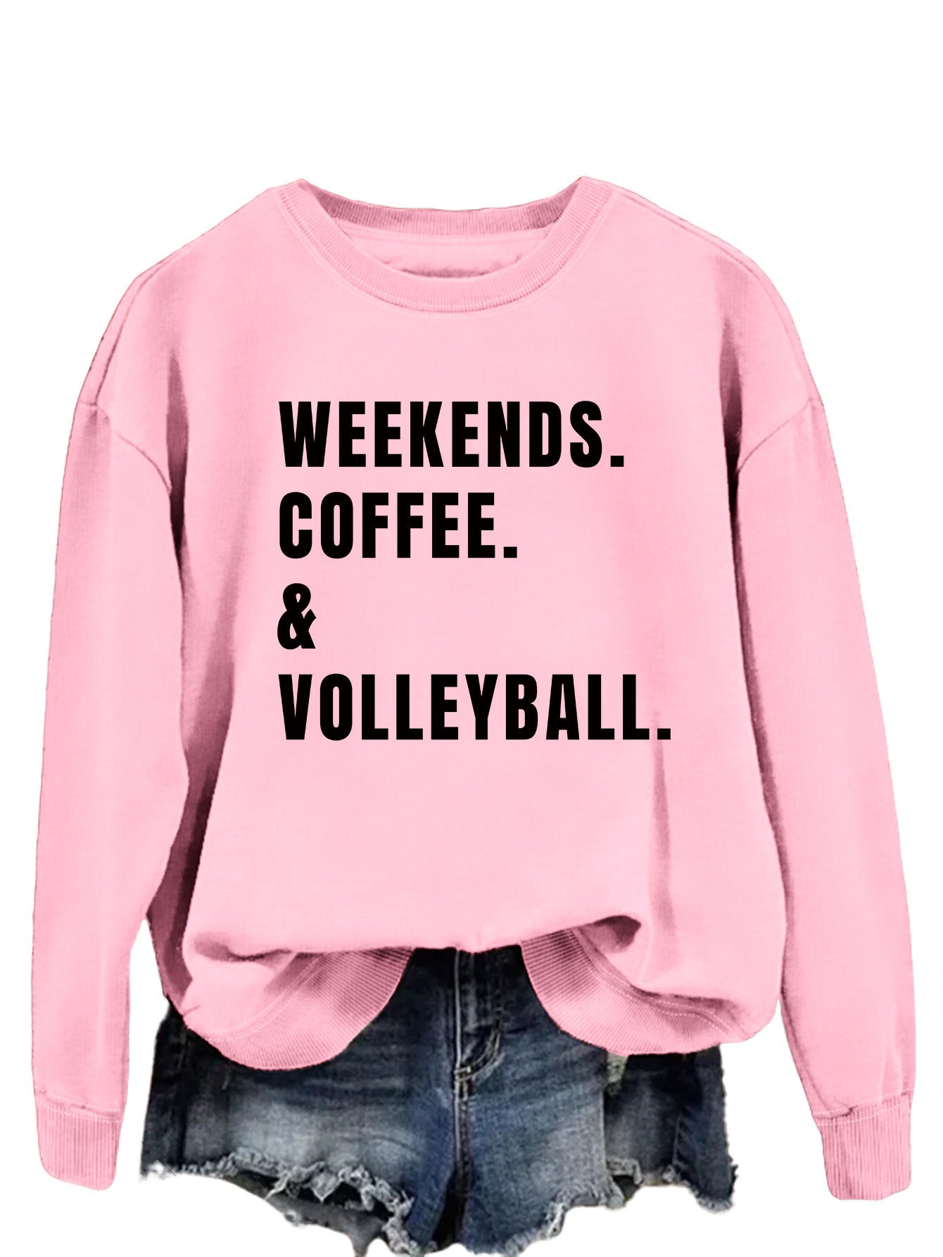 Women's Simple Round Neck Long Sleeve Loose Sweatshirt