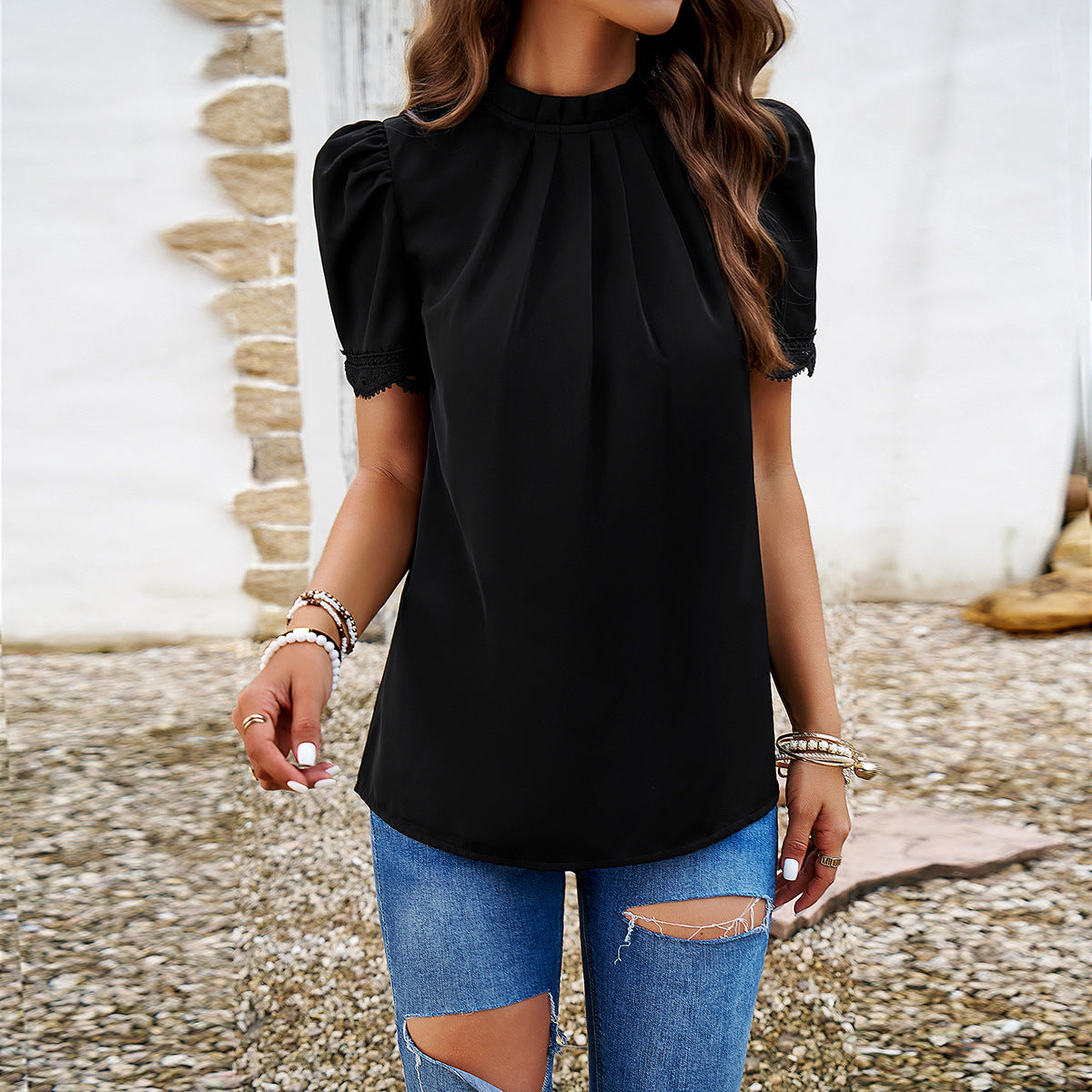 Fashion Women's Wear Pullover Short Sleeve Top