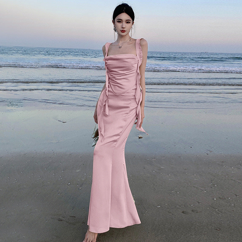 Swing Collar Temperament Vacation Long Dress