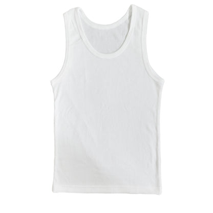 Heavy Bold Thread Vest White For Men Round Neck