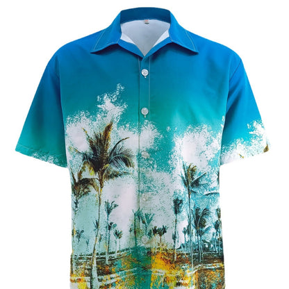 Hawaiian Shirt Men's Coconut Print Loose