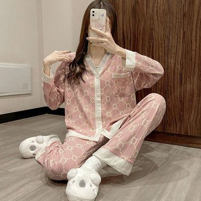 Men's And Women's Fashion Casual Printing Cartoon Bear Homewear