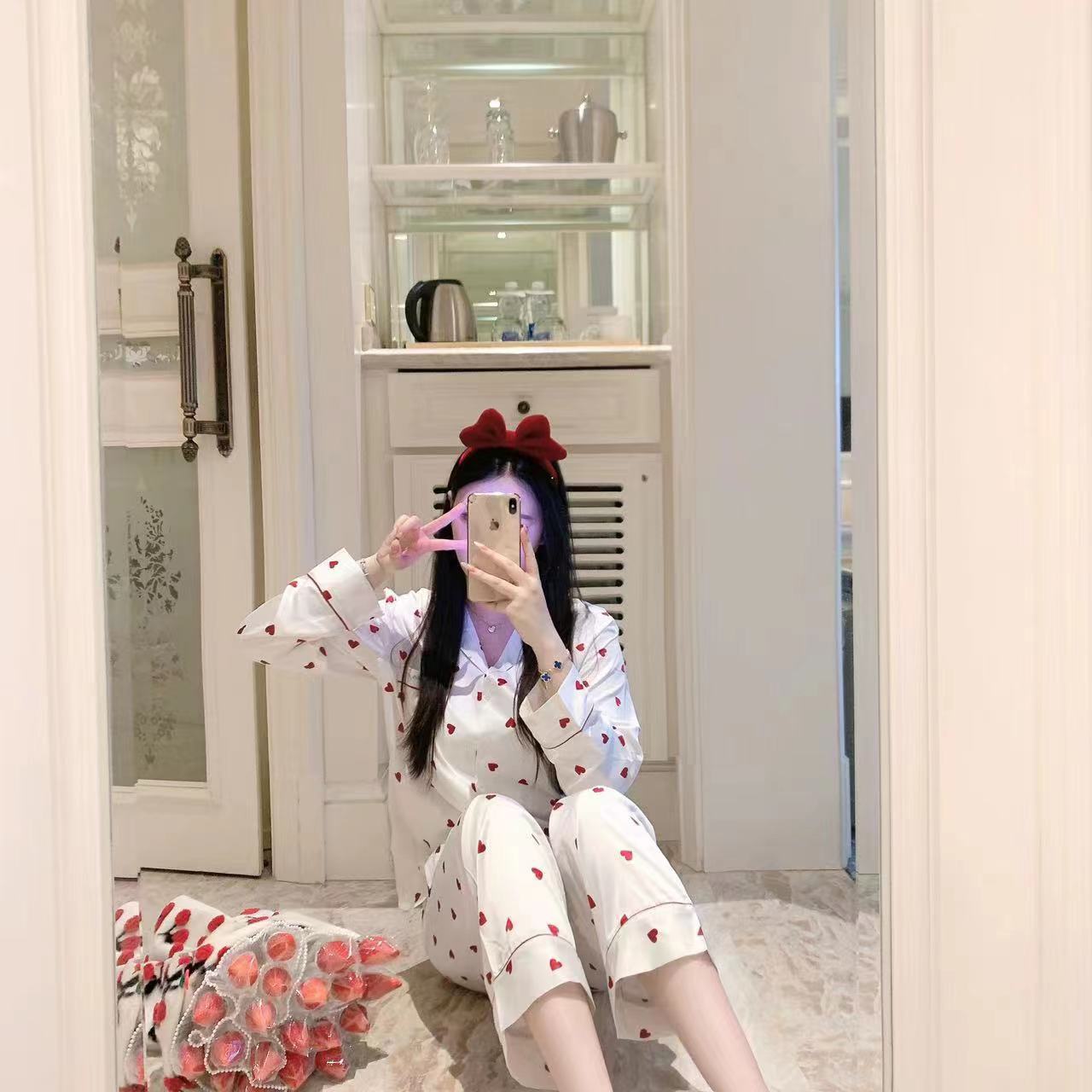 Women's Digital Printing Cartoon Pajamas Suit