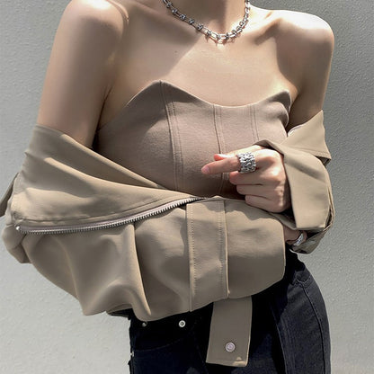 Fashion Outerwear Tube Top Strapless Camisole Women